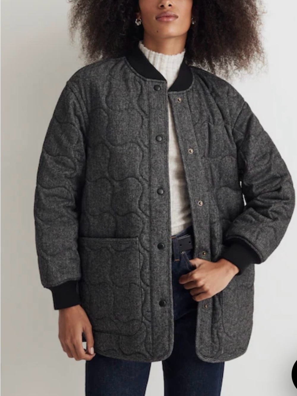 Madewell Quilted Oversized Bomber Jacket Size XS
